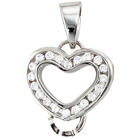 Anhänger Herz Carrier Träger für Charms 925 Sterling Silber 20 Zirkonia