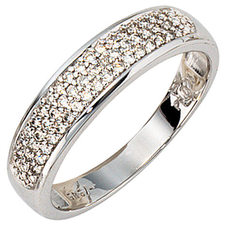 Damen Ring 585 Gold Weißgold 50 Diamanten Brillanten 0 25ct. Weißgoldring