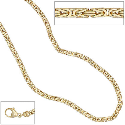 Königskette 585 Gelbgold 3 2 mm 42 cm Gold Kette Halskette Goldkette Karabiner