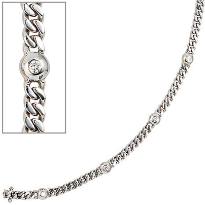 Armband 585 Gold Weißgold 6 Diamanten Brillanten 0 30ct. 19 cm Weißgoldarmband