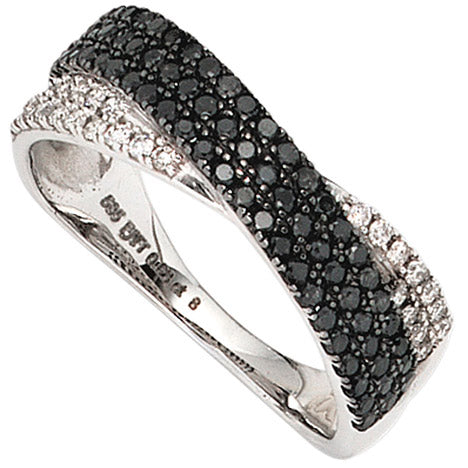 Damen Ring 585 Gold Weißgold mit Diamanten Brillanten 0 68ct. Weißgoldring