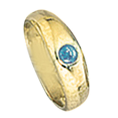 Kinder Taufring 333 Gold Gelbgold 1 blauer Safir Taufanhänger