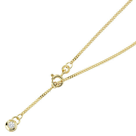 Fußkettchen Fußkette 333 Gold Gelbgold 1 Zirkonia 25 cm Federring