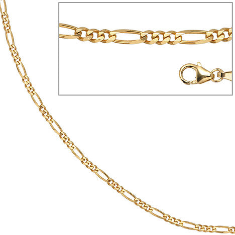 Figarokette 333 Gelbgold 2 8 mm 42 cm Gold Kette Halskette Goldkette Karabiner