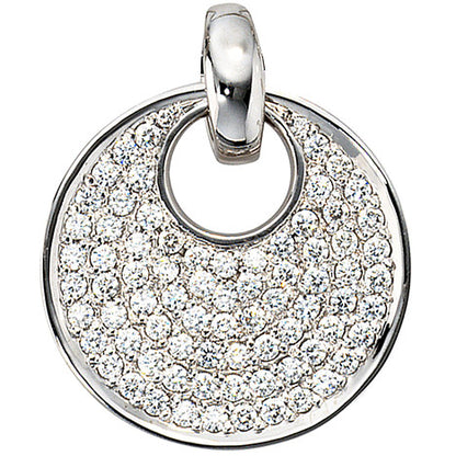 Anhänger rund 585 Gold Weißgold 78 Diamanten Brillanten 1 45ct. Weißgoldanhänger