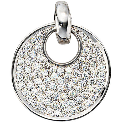 Anhänger rund 585 Gold Weißgold 78 Diamanten Brillanten 1 45ct. Weißgoldanhänger