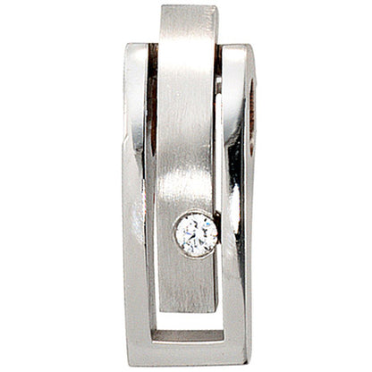 Anhänger 950 Platin matt 1 Diamant Brillant 0 10ct. Platinanhänger