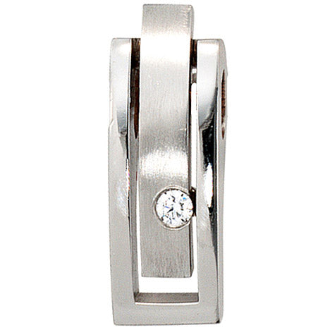 Anhänger 950 Platin matt 1 Diamant Brillant 0 10ct. Platinanhänger