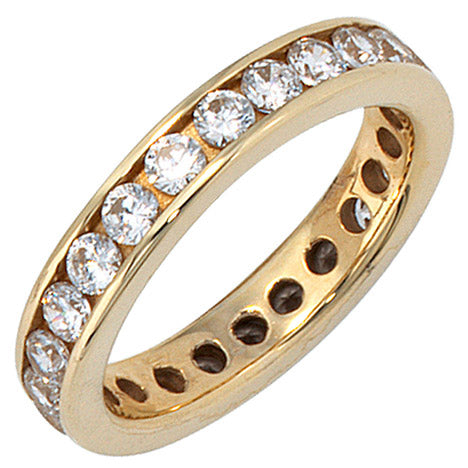 Damen Ring 333 Gold Gelbgold mit Zirkonia rundum Goldring