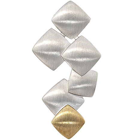 Anhänger 585 Gold Gelbgold mit 925 Sterling Silber bicolor mattiert Goldanhänger