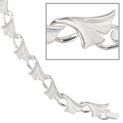 Armband Ginko Ginkgo 925 Sterling Silber mattiert 19 cm Silberarmband