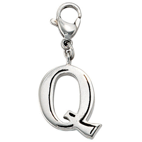 Einhänger Charm Buchstabe Q Edelstahl