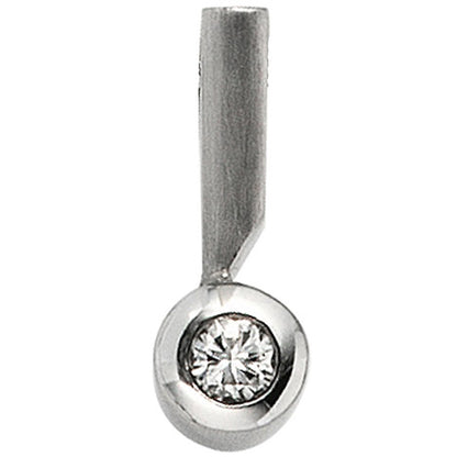 Anhänger 950 Platin teil matt 1 Diamant Brillant 0 16ct. Platinanhänger