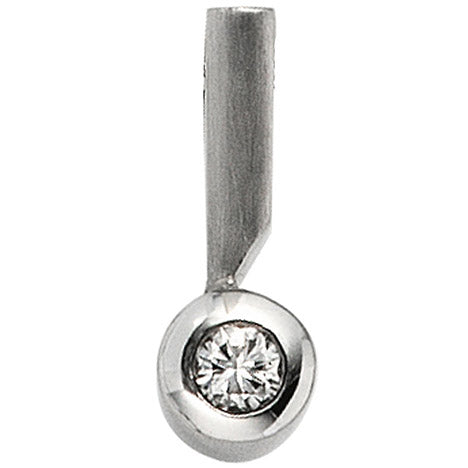 Anhänger 950 Platin teil matt 1 Diamant Brillant 0 16ct. Platinanhänger