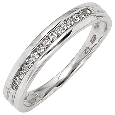 Damen Ring 585 Gold Weißgold 15 Diamanten Brillanten 0 15ct. Goldring