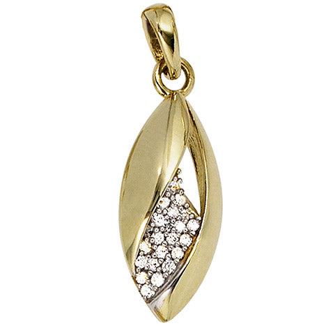 Anhänger 333 Gold Gelbgold bicolor mit Zirkonia Goldanhänger