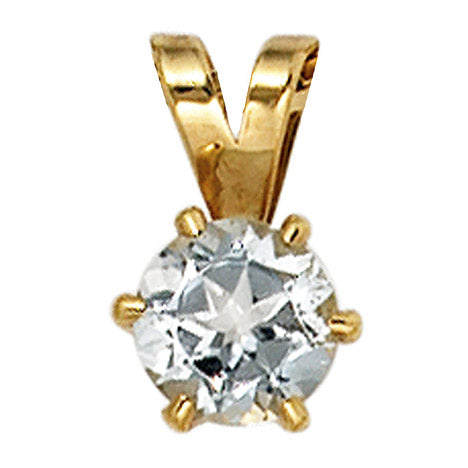 Anhänger 585 Gold Gelbgold 1 Aquamarin hellblau Goldanhänger