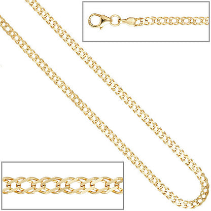 Zwillings-Panzerkette 333 Gelbgold 2 7 mm 45 cm Gold Kette Halskette Goldkette