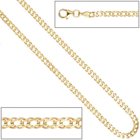 Zwillings-Panzerkette 333 Gelbgold 2 7 mm 45 cm Gold Kette Halskette Goldkette