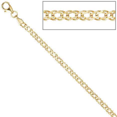 Zwillings-Panzerarmband 333 Gelbgold 21 cm Gold Armband Goldarmband Karabiner