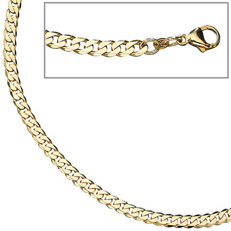 Panzerkette 333 Gelbgold 4 9 mm 45 cm Karabiner Gold Kette Goldkette Halskette