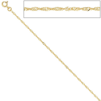 Singapurkette 585 Gelbgold 1 8 mm 42 cm Gold Kette Halskette Goldkette Federring