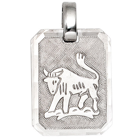 Anhänger Sternzeichen Stier 925 Sterling Silber matt Sternzeichenanhänger