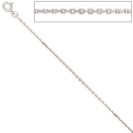 Ankerkette 333 Weißgold 1 6 mm 42 cm Gold Kette Halskette Weißgoldkette