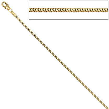 Schlangenkette 585 Gelbgold 1 6 mm 42 cm Karabiner Gold Kette Goldkette