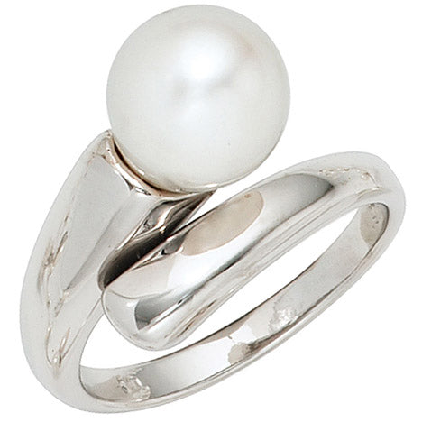 Damen Ring 925 Sterling Silber rhodiniert 1 Süßwasser Perle Perlenring