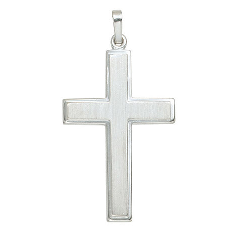 Anhänger Kreuz 925 Sterling Silber mattiert Kreuzanhänger Silberkreuz