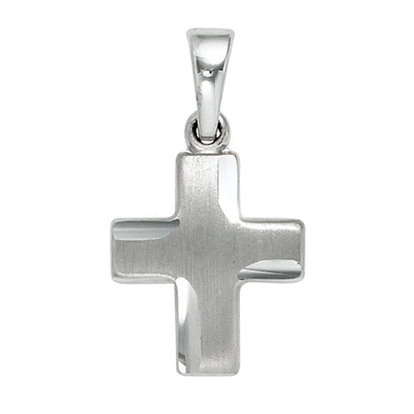 Anhänger Kreuz 925 Sterling Silber massiv mattiert Kreuzanhänger Silberkreuz