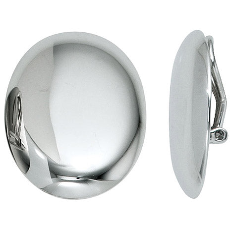 Ohrclips oval 925 Sterling Silber rhodiniert Ohrringe Clips