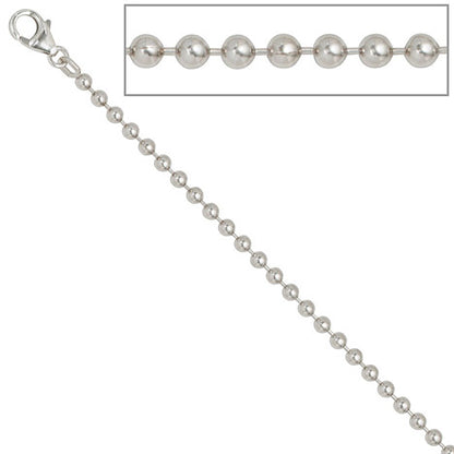 Kugelkette 925 Silber 3 0 mm 45 cm Halskette Kette Silberkette Karabiner