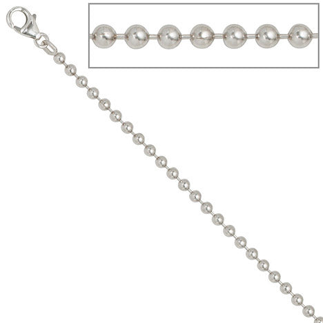Kugelkette 925 Silber 3 0 mm 45 cm Halskette Kette Silberkette Karabiner