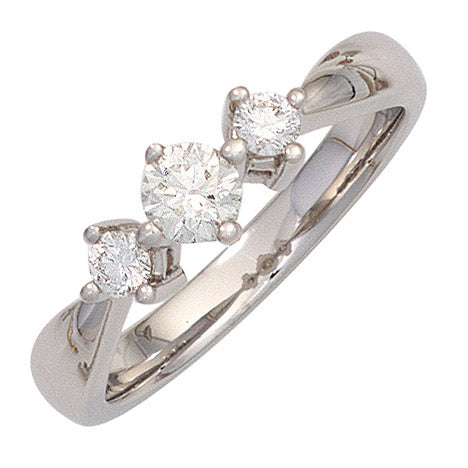 Damen Ring 585 Gold Weißgold 3 Diamanten Brillanten 0 50ct. Weißgoldring