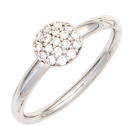 Damen Ring 585 Gold Weißgold 18 Diamanten Brillanten 0 20ct. Weißgoldring