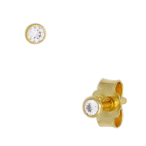 Ohrstecker rund 333 Gold Gelbgold 2 Zirkonia Ohrringe Goldohrstecker