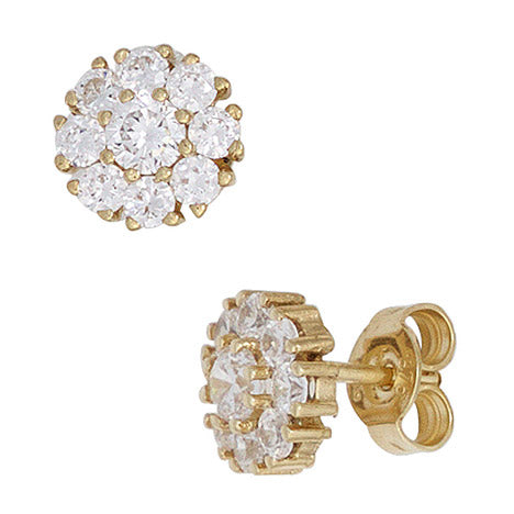 Ohrstecker Blume 375 Gold Gelbgold 18 Zirkonia Ohrringe