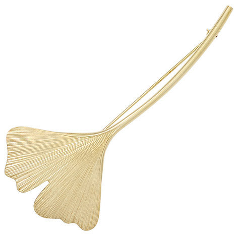 Brosche Ginko Gingko 375 Gold Gelbgold Goldbrosche