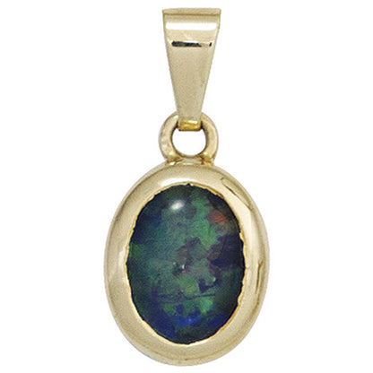 Anhänger oval 585 Gold Gelbgold 1 Opal-Triplette Goldanhänger