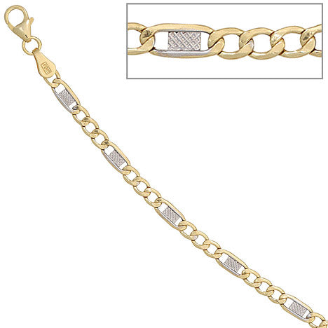 Steg-Panzerkette 333 Gelbgold 3 7 mm 45 cm Gold Kette Halskette Goldkette