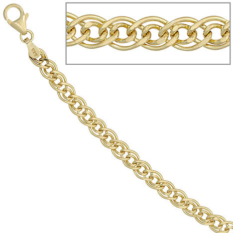 Zwillings-Panzerkette 333 Gelbgold 4 8 mm 45 cm Gold Kette Halskette Goldkette
