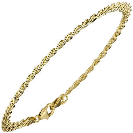 Zwillings-Panzerarmband 585 Gelbgold 21 cm Gold Armband Goldarmband Karabiner
