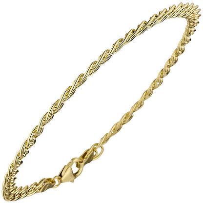 Zwillings-Panzerarmband 585 Gelbgold 21 cm Gold Armband Goldarmband Karabiner