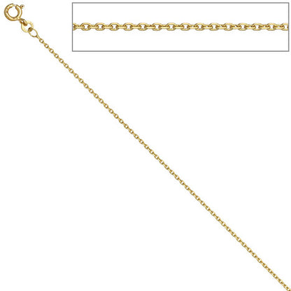 Ankerkette 333 Gelbgold 1 2 mm 36 cm Gold Kette Halskette Goldkette Federring