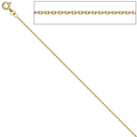 Ankerkette 585 Gelbgold 1 6 mm 40 cm Gold Kette Halskette Goldkette Federring