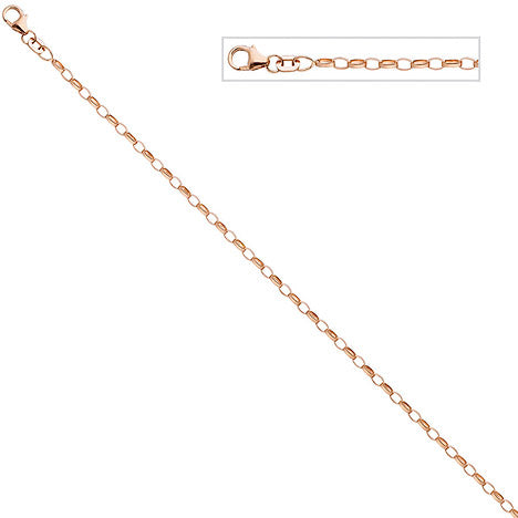 Ankerkette 925 Silber rotgold vergoldet 2 4 mm 45 cm Halskette Kette Karabiner