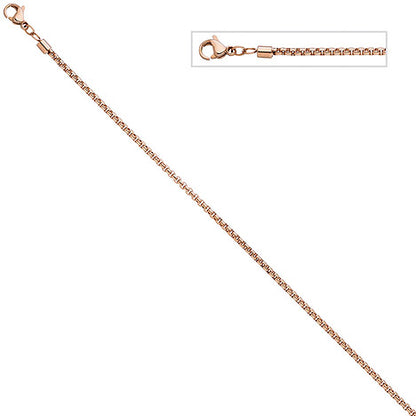 Venezianerkette rund Edelstahl rotgold vergoldet 1 8 mm 50 cm Halskette Kette