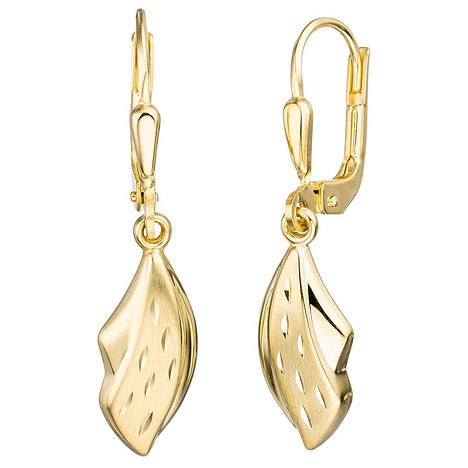 Boutons 333 Gold Gelbgold mattiert Ohrringe Ohrhänger Goldohrringe